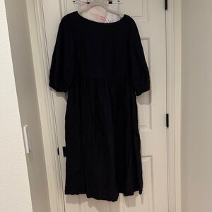 Son de flor Gaia smock dress in night navy, size XXS/XS